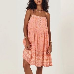 Spell Sundown Strappy Mini Dress M Apricot